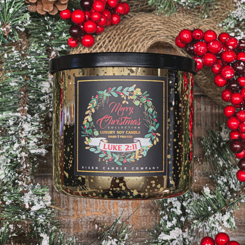 Rustic Gold Christmas Candle