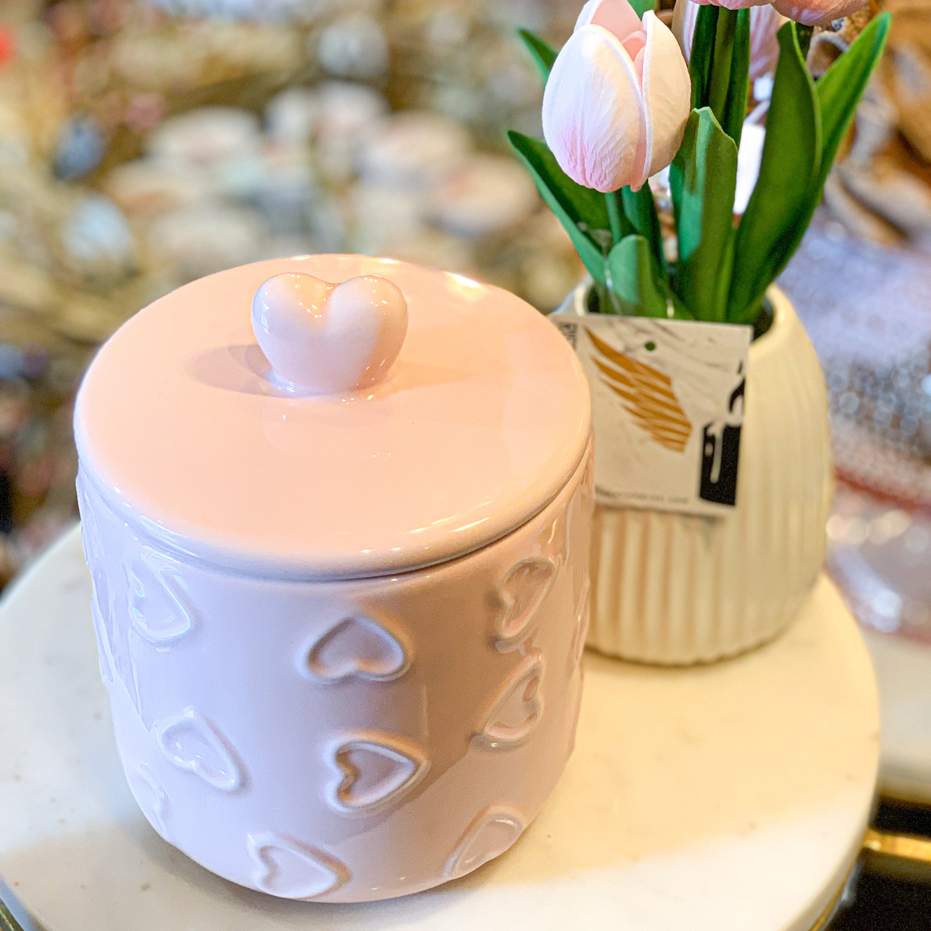 Pink Heart Canister