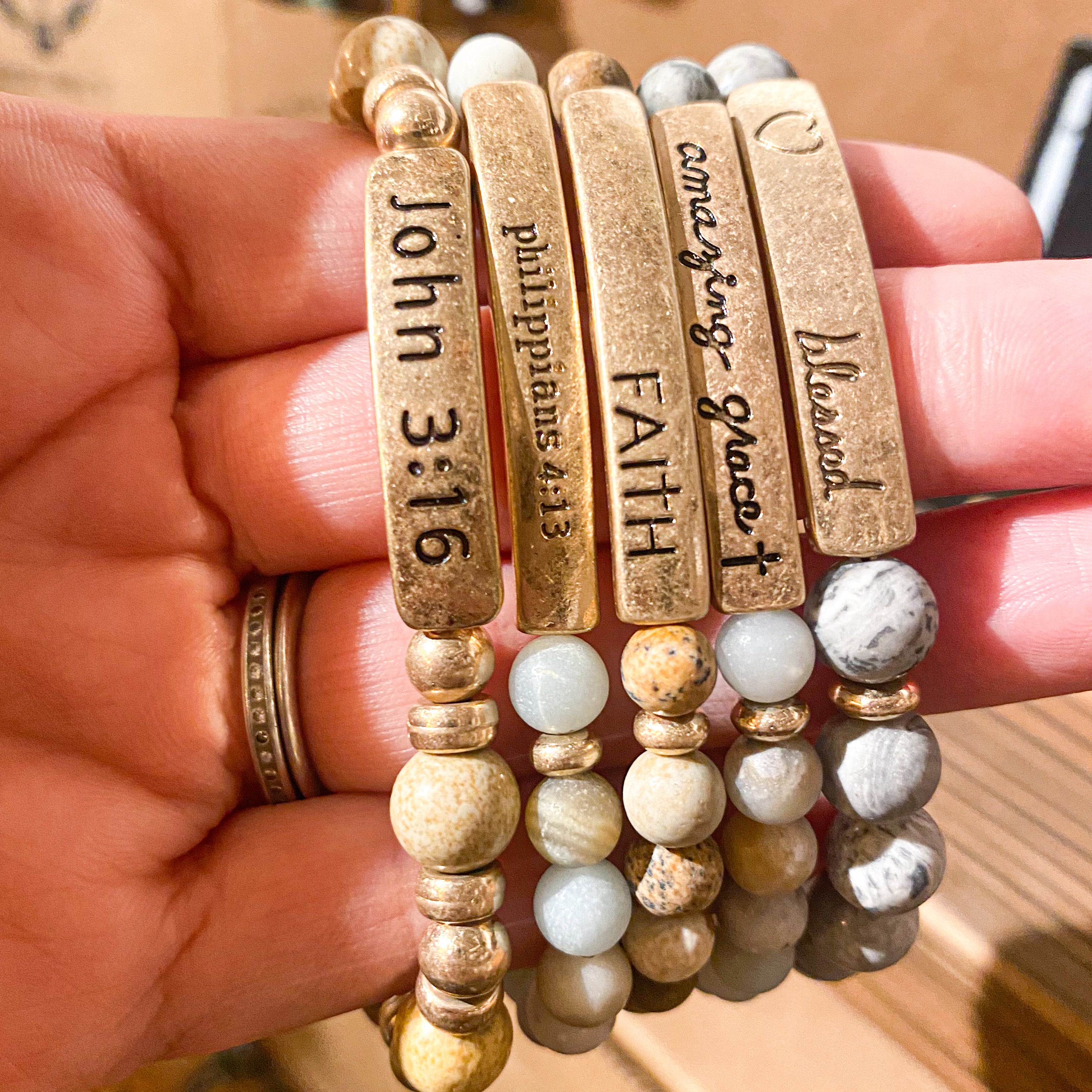 Amazing Grace Scripture Bracelet Set