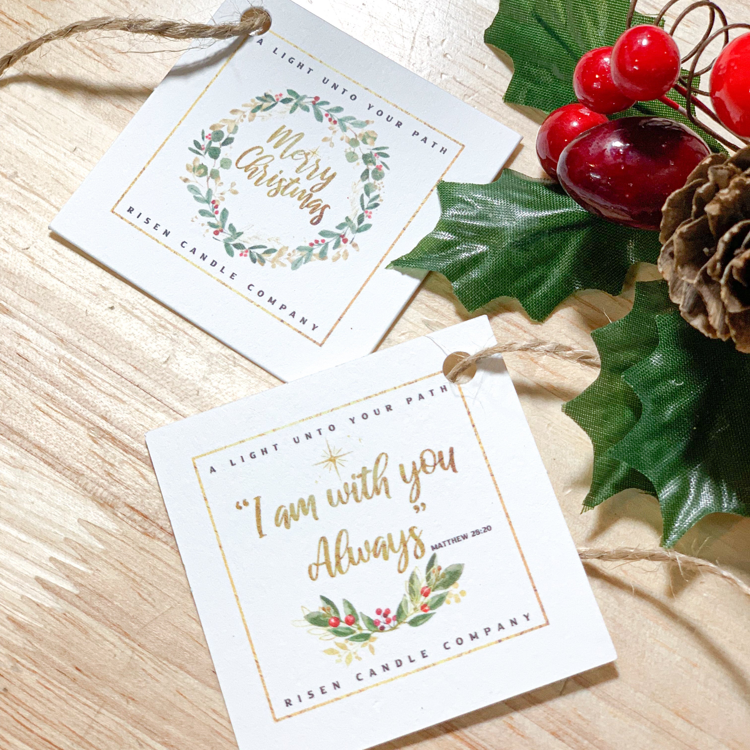 White Rustic Cross Candle