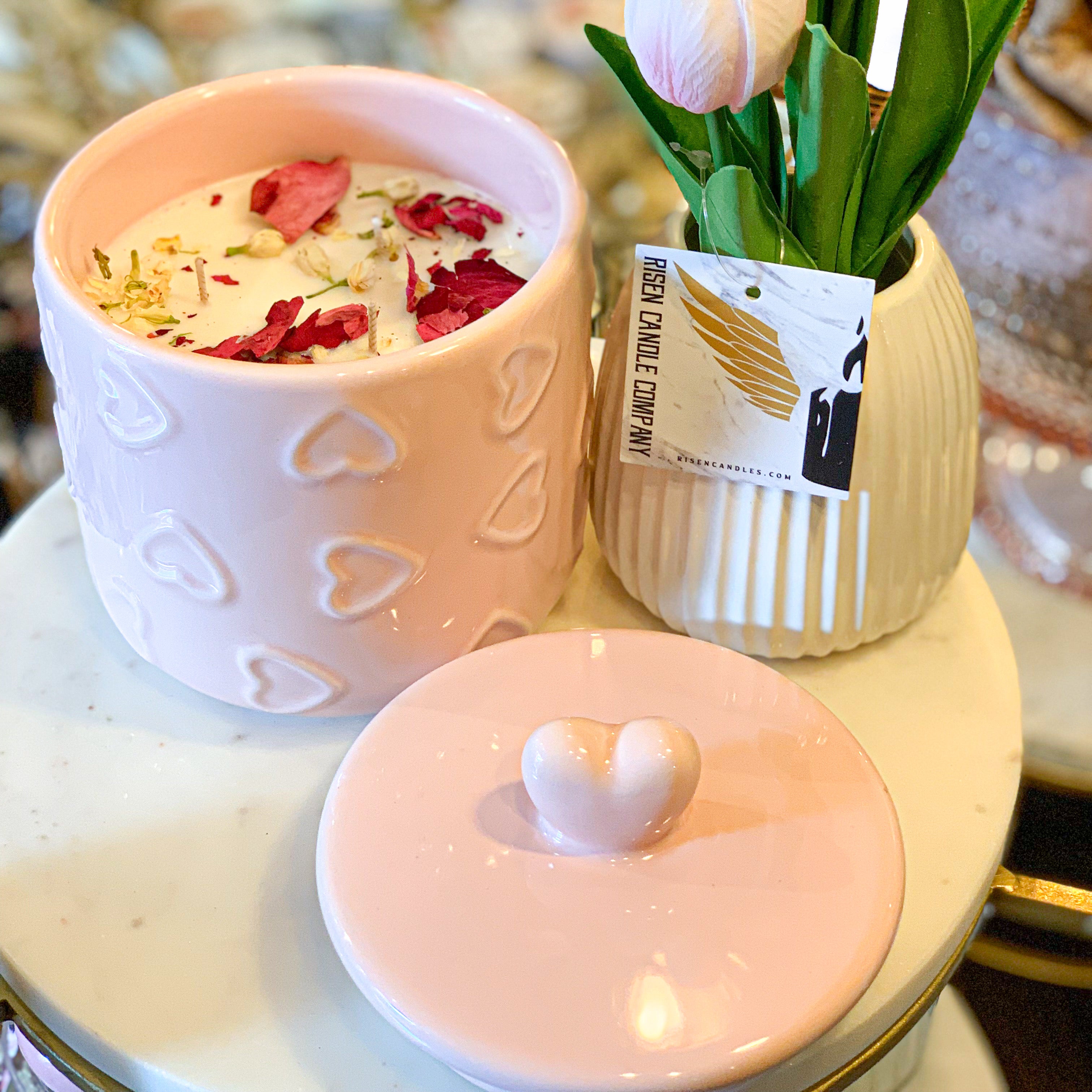 Pink Heart Canister